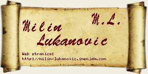 Milin Lukanović vizit kartica